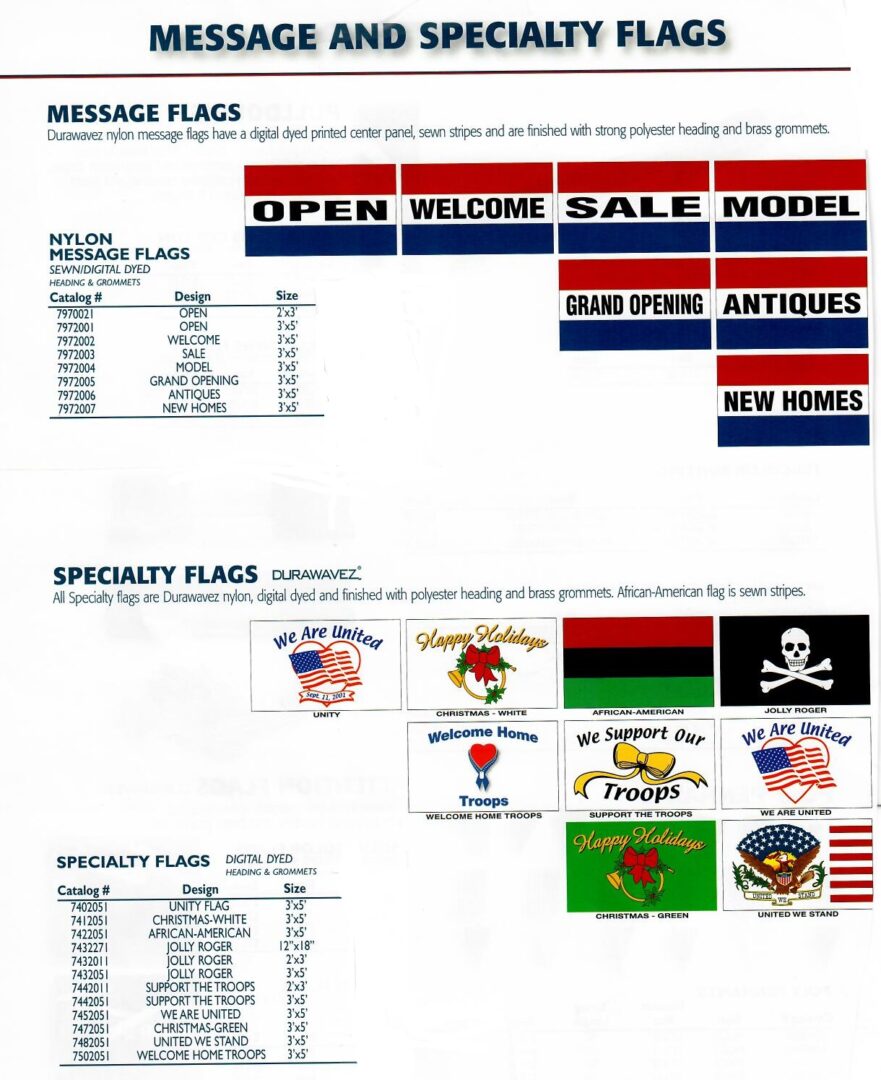 Message & Specialty Flags